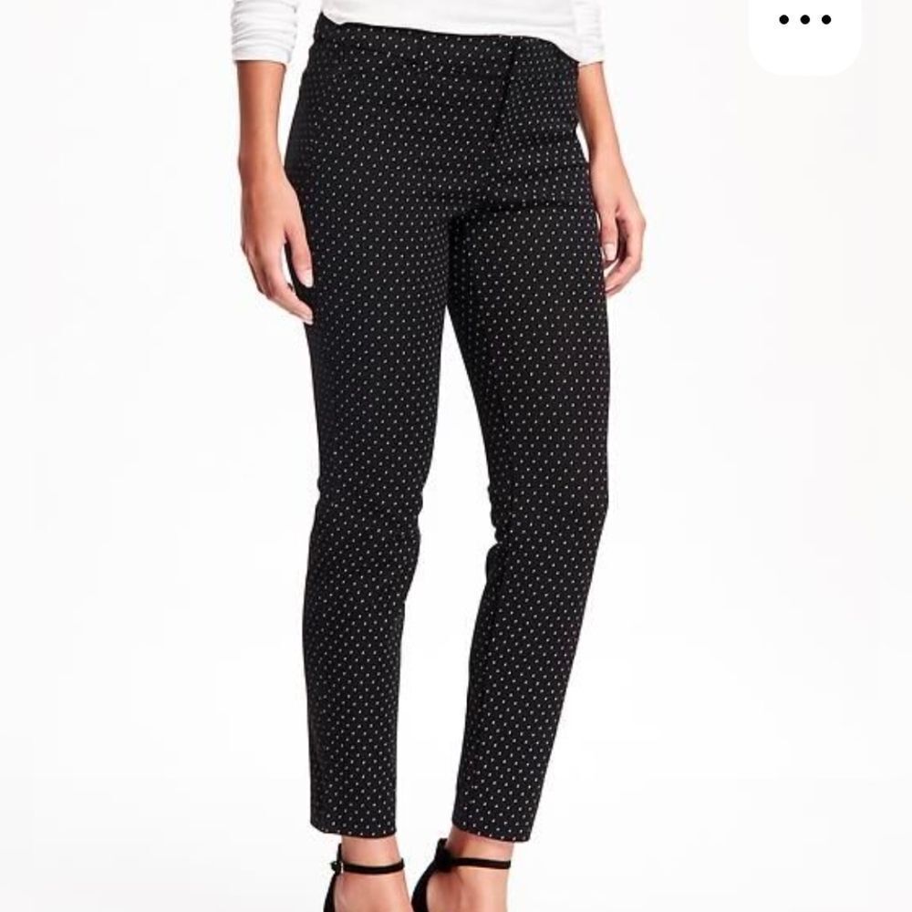 H&M Straight Black Polka Dot Pants